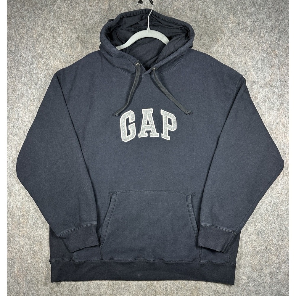 Vintage Y2K GAP Hoodie Mens XXL Navy Blue‎ Spell Out Pullover 2003